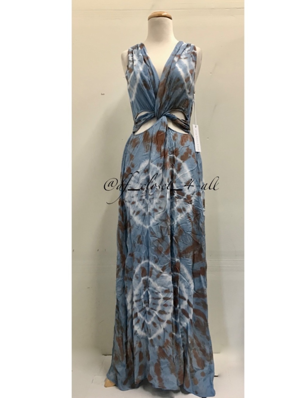 Young Fabulous & Broke Amalia Maxi Dress in Blue Fog Spin Wash